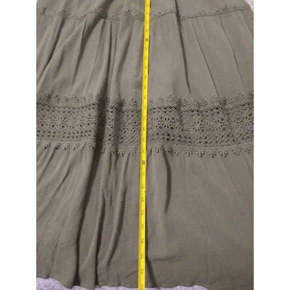 Zesica Maxi Sleeveless Dress Green Large Y2K Boho Cottagecore Beachy Feminine - Picture 10 of 10